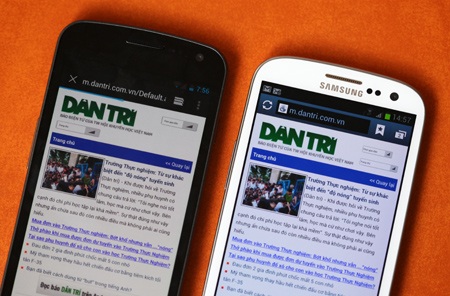 Galaxy S III so dáng với Galaxy Nexus tại Việt Nam