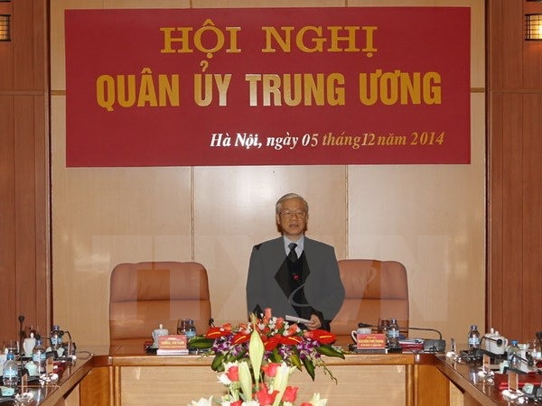 Tổng Bí thư Nguyễn Phú Trọng phát biểu tại Hội nghị. (Ảnh: Trí Dũng/TTXVN)