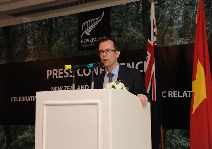 Đại sứ đặc mệnh toàn quyền New Zealand tại Việt Nam Haike
Manning tại buổi họp báo