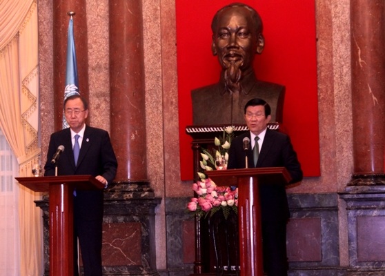 Tổng thư ký LHQ Ban Ki-moon bày tỏ lo ngại về gia tăng căng thẳng tại Biển Đông