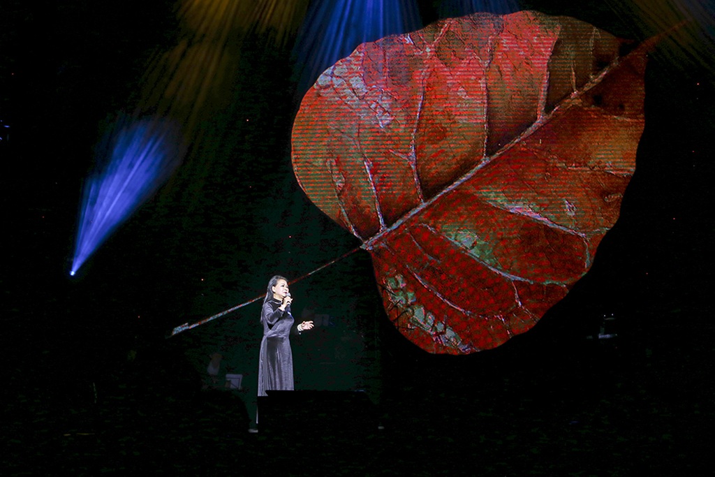 Hình ảnh chiếc lá mùa thu xuyên suốt trong đêm nhạc Khánh L