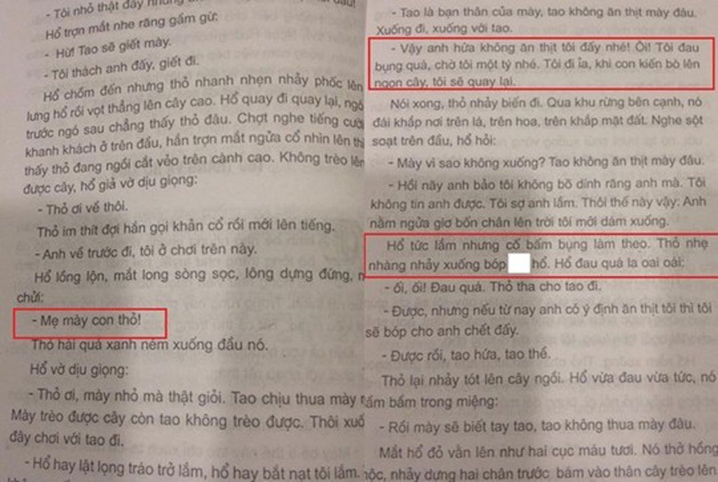 Độc giả lại sốc vì truyện cổ tích có ngôn từ dung tục - 2 Truyện cổ tích Thỏ trắng và hổ xám có ngôn từ dung tục
