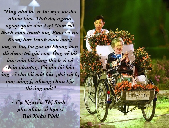 Một tuần văn hóa sôi động với đủ cung bậc thăng trầm - 2
“Ngày xưa con gái ra đường không mặc áo cánh mà phải mặc áo dài” - Bà Nguyễn Thị Sính (90 tuổi), phu nhân của cố danh hoạ Bùi Xuân Phái là một điểm nhấn hết sức thú vị của Festival Áo dài Hà Nội 2016. Bà xuất hiện trên sân khấu với tư cách là chứng nhân lịch sử của Hà Nội và là “hiện thân” của cố danh hoạ. Bà đã có những chia sẻ thú vị về tranh “phố Phái” và áo dài.