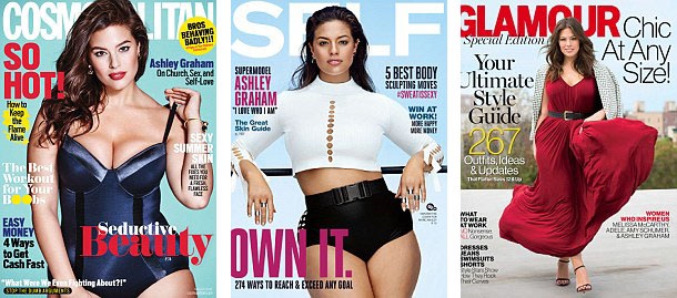 Người mẫu “béo” Ashley Graham - một nhan sắc đình đám trong giới người mẫu “quá khổ” - đã góp phần đưa lại cái nhìn mới mẻ về chân dung người mẫu, đặc biệt, giúp cách nhìn của truyền thông và công chúng đối với người mẫu “thừa cân” cũng trở nên tích cực hơn.