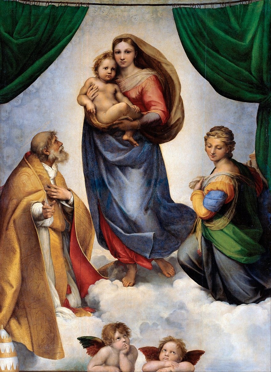 Không khí Giáng sinh trong 15 siêu phẩm hội họa - 13 Bức “The Sistine Madonna” (Đức Mẹ Maria) - Họa sĩ người Ý Raphael (vẽ năm 1512-1513)