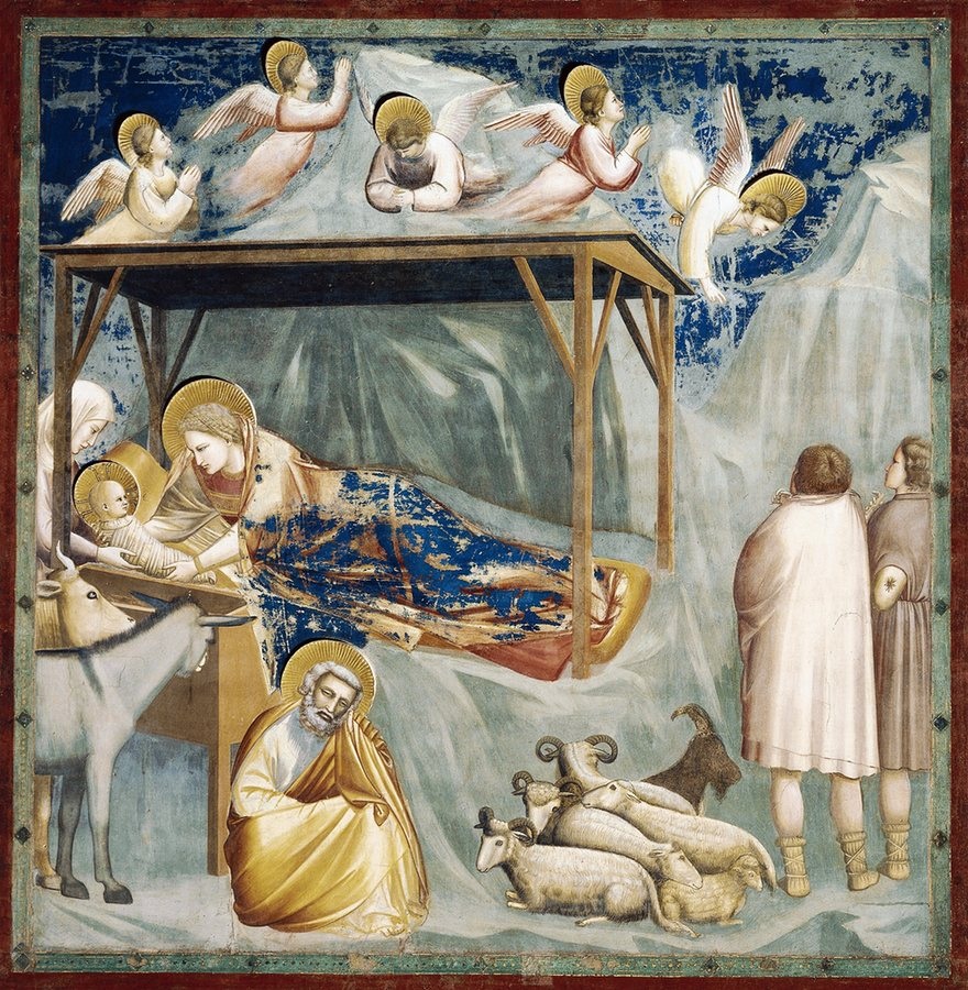 Không khí Giáng sinh trong 15 siêu phẩm hội họa - 3 Bức “Nativity” (Chúa Giáng sinh) - Họa sĩ người Ý Giotto (vẽ năm 1303-1305)