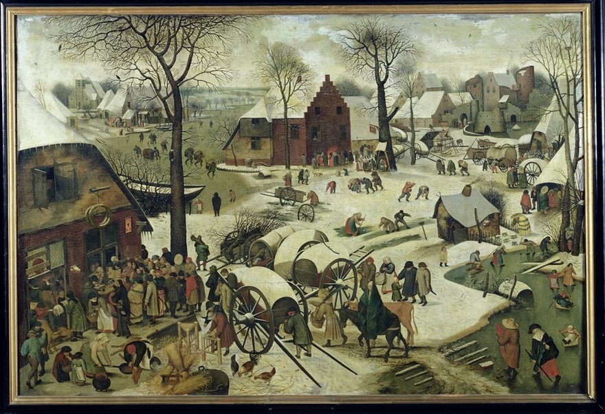 Không khí Giáng sinh trong 15 siêu phẩm hội họa - 6 “The Census at Bethlehem” (Điều tra dân số ở Bethlehem) - Họa sĩ người Hà Lan Pieter Bruegel (vẽ năm 1566)