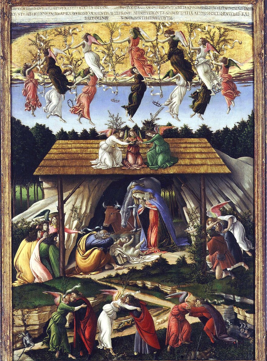 Không khí Giáng sinh trong 15 siêu phẩm hội họa - 8 Bức “Mystic Nativity” (Giáng sinh thần bí) - Họa sĩ người Ý Sandro Botticelli (vẽ năm 1500)