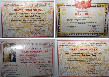 Mong ước của cậu bé mồ côi cha, chăm mẹ bệnh tật - 4 Trần Đình Phong với bảng thành tích xuất sắc của mình.