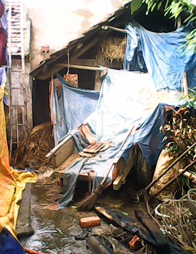 Một người chết cháy trong căn nhà chứa rơm - 1 Căn nhà chứa rơm, nơi xảy ra đám cháy