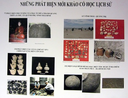  Hình ảnh khai quật tại các địa phương được trưng bày trong hội nghị Khảo cổ 2013.