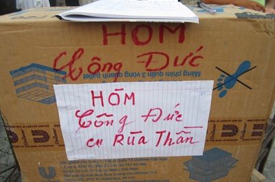 Rùa “khủng” bò vào nhà dân: Lập… “hòm công đức rùa thần” - 3 Và hòm công đức được lập lên vì cho rằng đây là rùa thần.