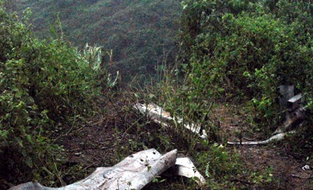 Chiếc xe mất lái đã đâm nát lan can bảo vệ trước khi lao thẳng xuống vực sâu.