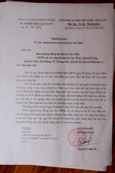 Người trực tiếp xả lũ ở hồ Vực Mấu: “Chúng tôi vận hành theo đúng quy trình!”.