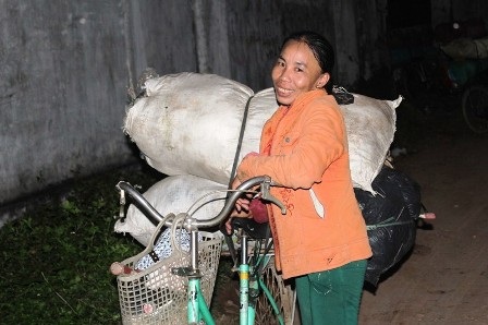 Nụ cười rạng ngời sau thành quả của một ngày vất vả.