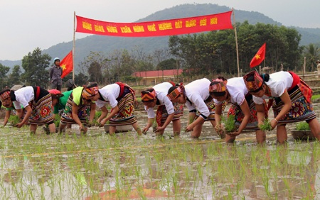 Nghệ An: Khắp nơi tưng bừng lễ hội xuống đồng - 3 Bà con xuống đồng ngày đầu năm.