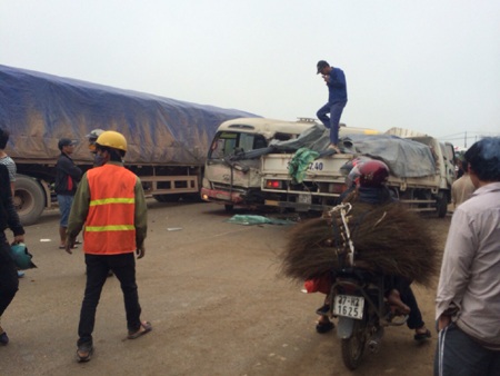 Vụ việc gây ách tắc kéo dài trên quốc lộ 1A. 