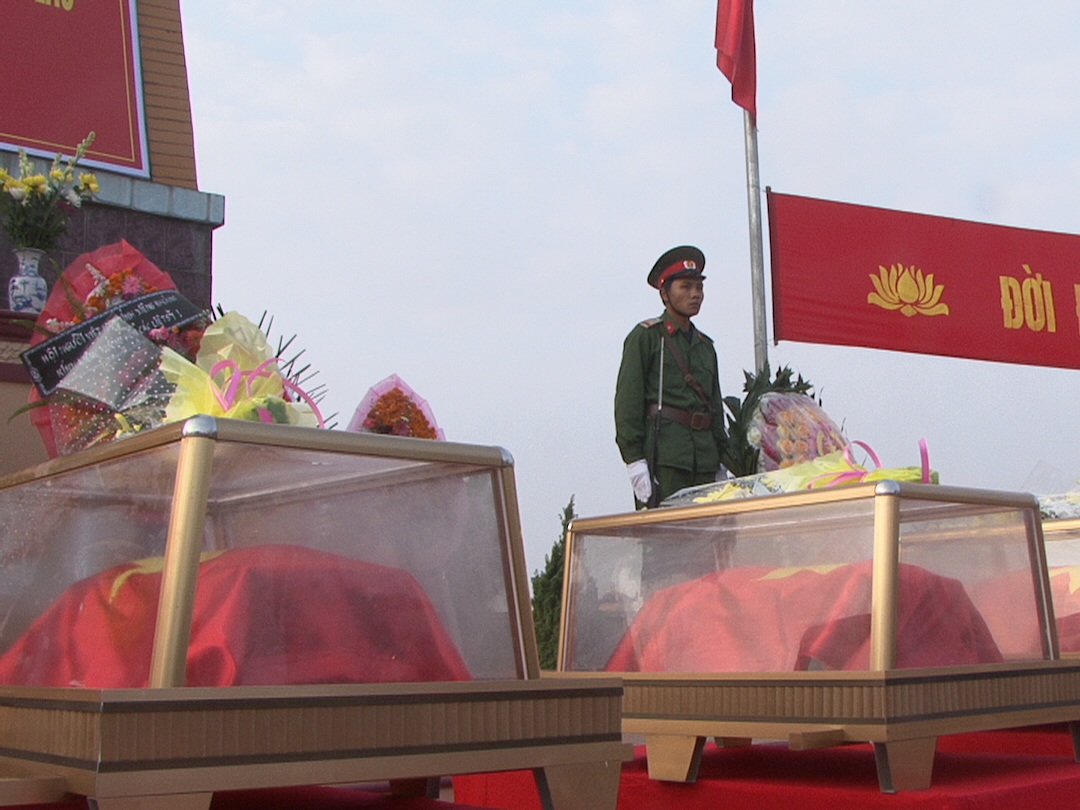 Các bộ hài cốt được bàn về cho tỉnh Nghệ An an táng.