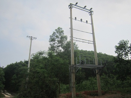 Cột điện được dựng lên nhưng đã lâu lắm rồi vẫn chưa thể mắc điện.