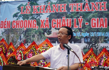 Ông Bùi Thanh An - Chủ tịch UBND huyện phát biểu tại lễ khánh thành.
