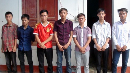 7 đối tượng tấn công CSGT đã bị CA huyện Thanh Chương bắt.