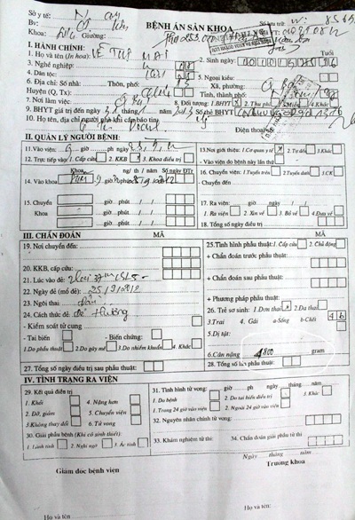  Trong khi đó, hồ sơ bệnh án chứng thực kết quả trên thực tế của thai nhi là 4.800gram.