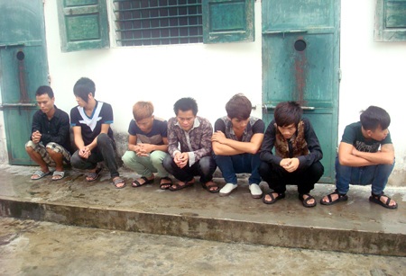 Các đối tượng tại CA huyện Quỳnh Lưu.