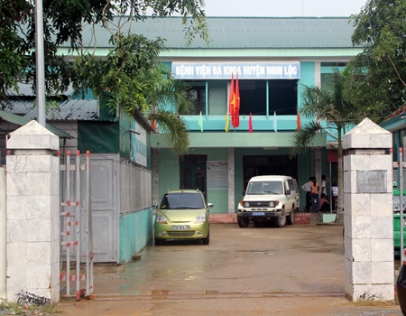 Bệnh viên đa khoa Nghi Lộc nơi xay ra vụ việc.