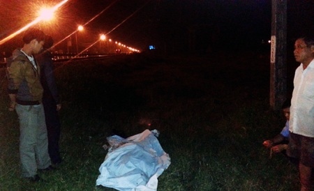 Hiện trường vụ thầy giáo bị tàu đâm chết.