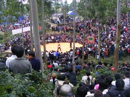 Sôi động đấu vật, đua thuyền tại lễ hội Vua Mai - 13