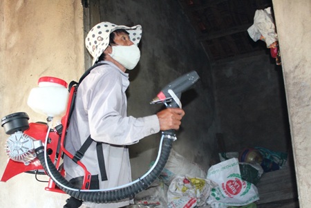 Phun hóa chất dập dịch.