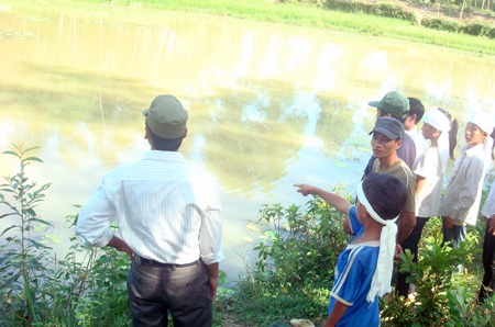 Khu vực cuối khe Nước Mắm nơi ông Bình chết đuối khi mò ốc mưu sinh.