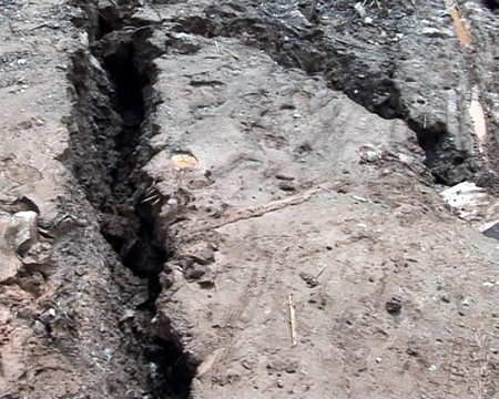 ... nhiều tuyến đường cạnh sông nứt những vết lớn...