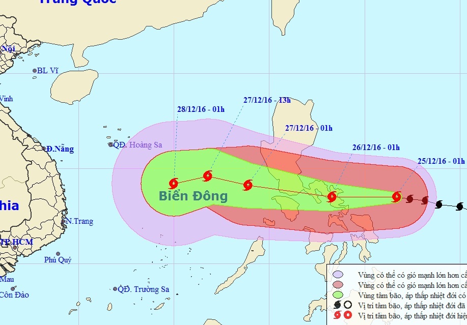 Bão giật cấp 17 đang hướng vào Biển Đông - 1 Bão Nock-ten đang di chuyển hướng vào Biển Đông (Ảnh: NCHMF).