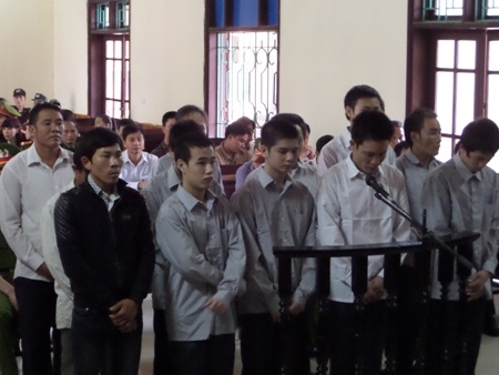 Các bị cáo tại phiên tòa