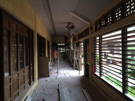 Thư viện, nhà trưng bày nằm trong Không gian văn hóa Nguyễn Du cũng đang được gấp rút hoàn thiện