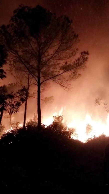 Đám cháy bốc lên dữ dội 