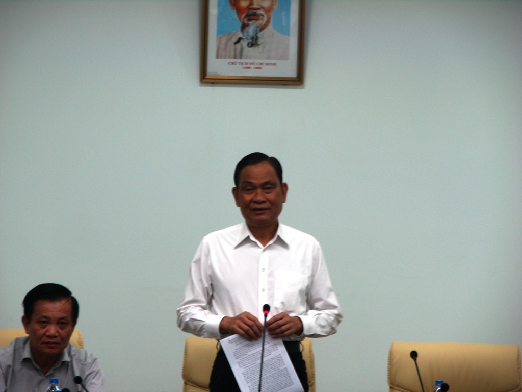 Bộ trưởng Nguyễn Thái Bình kết luận buổi làm việc (Ảnh: Khánh Hồng).