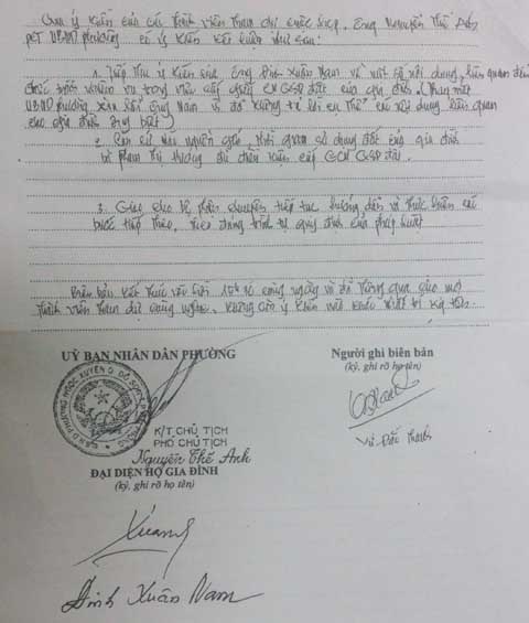 Phường đã xin lỗi ông Nam bằng văn bản nhưng sau đó lại tiếp tục... quên!