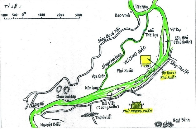 Lăng mộ Hoàng đế Quang Trung và bí mật lịch sử chưa lời giải (kỳ 1) - 4
Đô thành Phú Xuân xây dựng trên Vương đảo (Tư liệu Phan Thuận An)