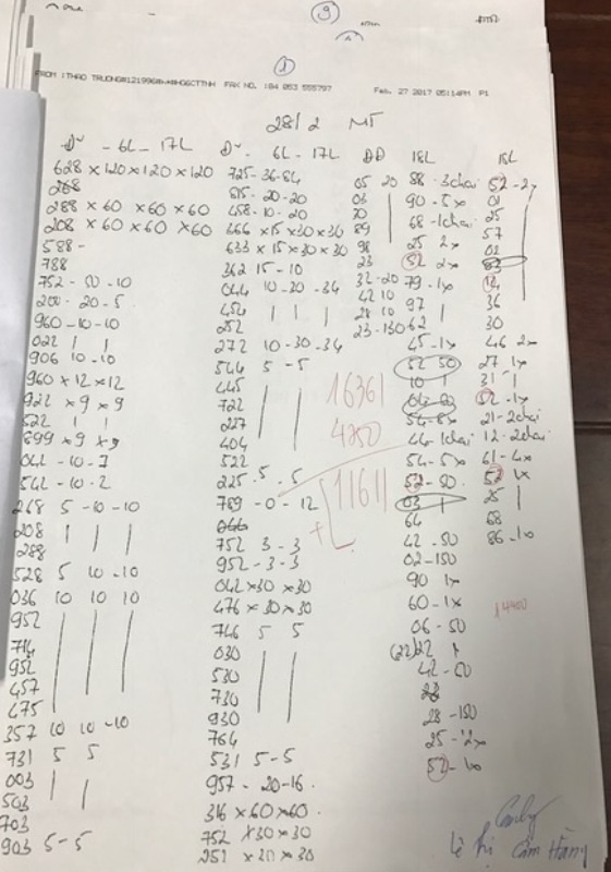 Giấy ghi đề của Lê Thị Cẩm Hằng (ảnh: T.B)