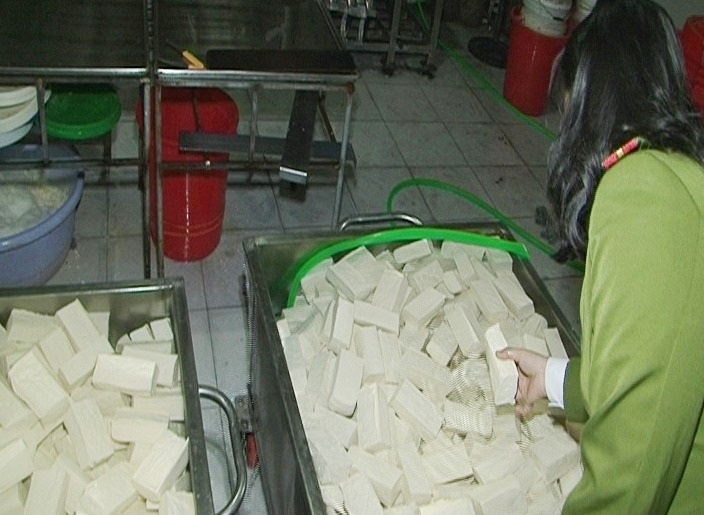 Phát hiện 2 cơ sở sản xuất khuôn đậu sử dụng thạch cao - 1 Số lượng khuôn đậu dùng thạch cao để tẩm vào ở cơ sở bị phát hiện