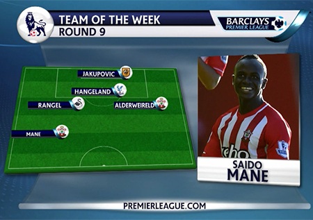Đội hình tiêu biểu vòng 9 Premier League - 2 Saido Mane