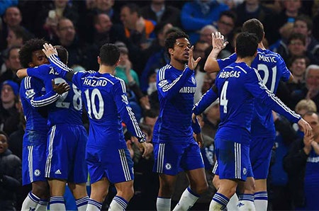 Các cầu thủ Chelsea đã có được chiến thắng 3-0 mỹ mãn