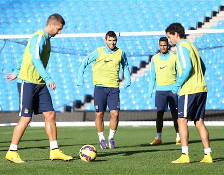 Pellegrini xem MU thuộc hàng “chiếu dưới” - 4 Aguero trên sân tập, anh vẫn tiếp tục là niềm hy vọng lớn của Man City ở trận cầu đêm nay