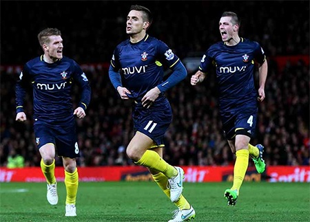 MU thua tức tưởi trước Southampton - 2 Niềm vui của các cầu thủ Southampton sau khi mở tỉ số