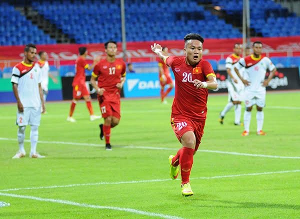 U23 Việt Nam 4-0 U23 Đông Timor (hết giờ) - 3 Niềm hạnh phúc của Phi Sơn sau bàn mở tỉ số, ảnh: Tiến Đạt