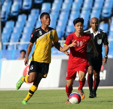 Công Phượng trong trận đấu gặp Brunei, ảnh: Minh Phương