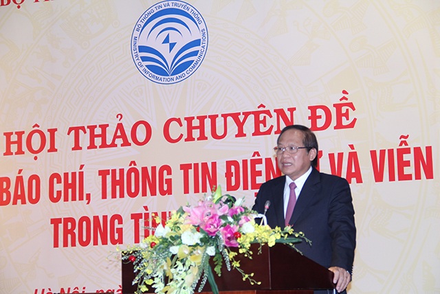Bộ trưởng Bộ Thông tin và Truyền thông Trương Minh Tuấn phát biểu tại hội thảo​