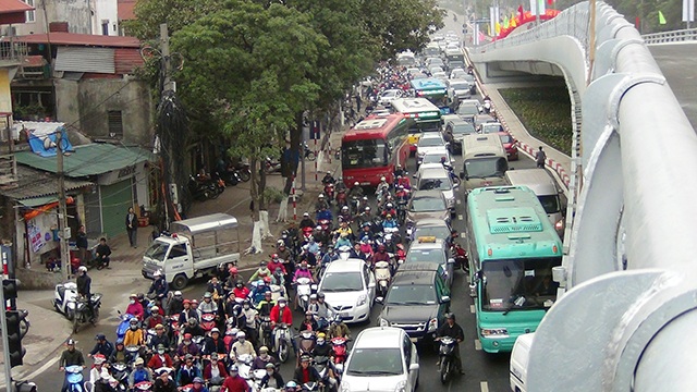 
Nhiều năm gần đây tình trạng ùn tắc giao thông thường xuyên xảy ra tại nút giao này
